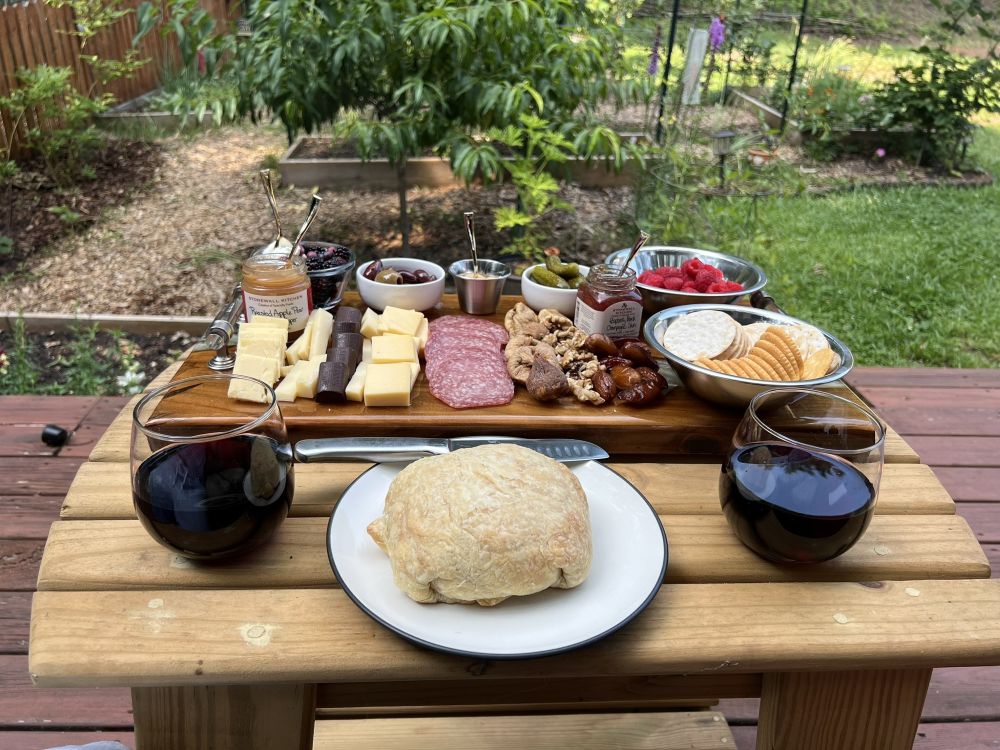 A spread of charcuterie prepared for sharing